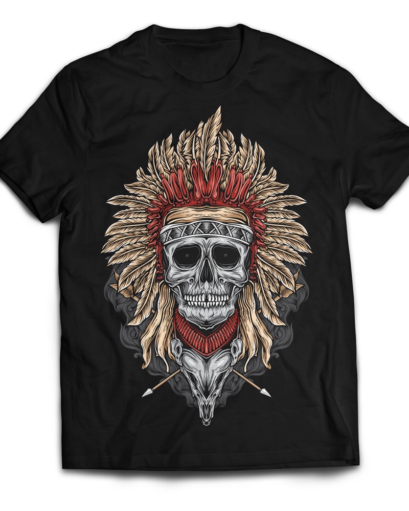 Native Skull t shirt designs for teespring